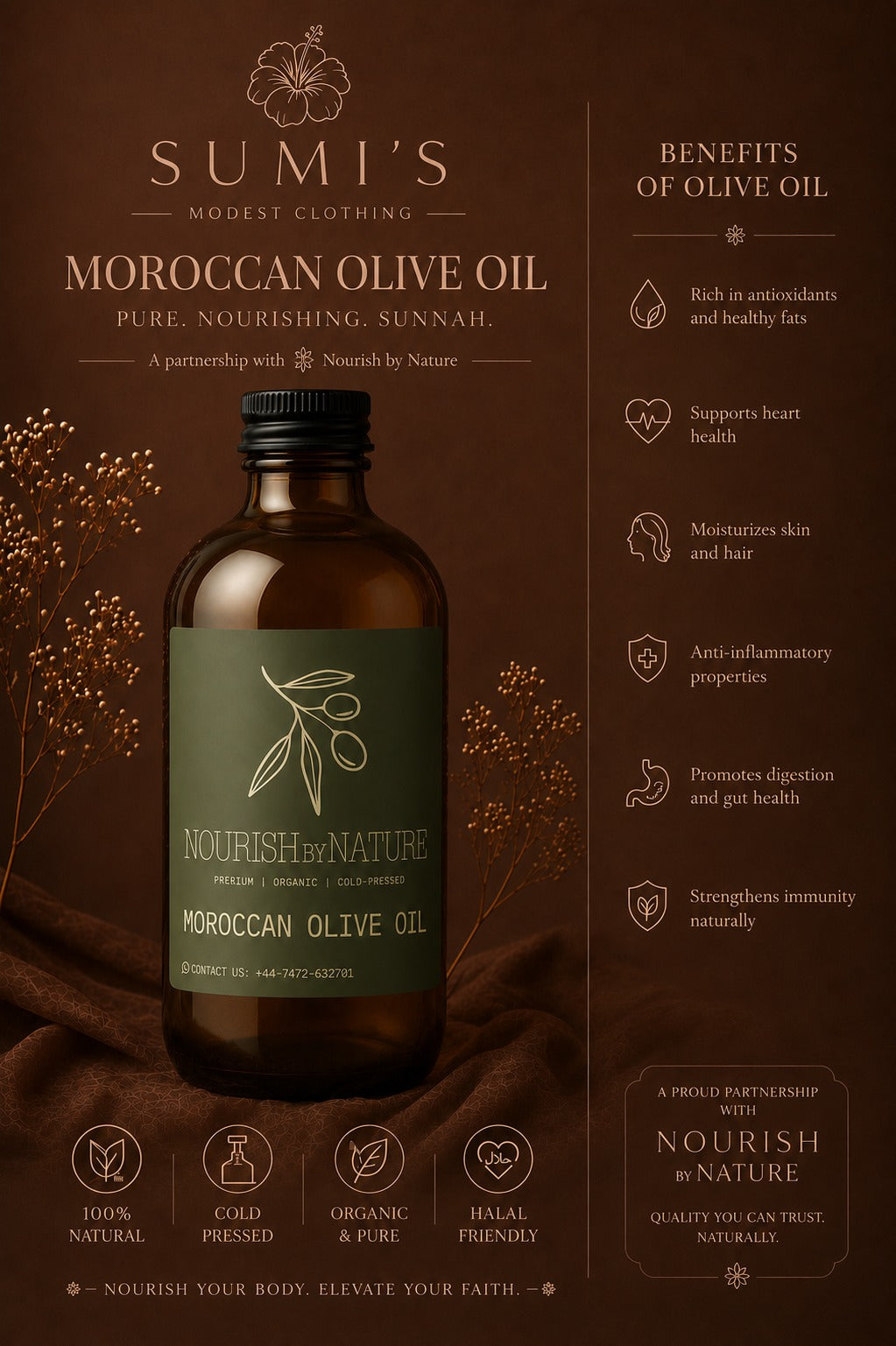 100% Pure Moroccan Olive Oil 100ml