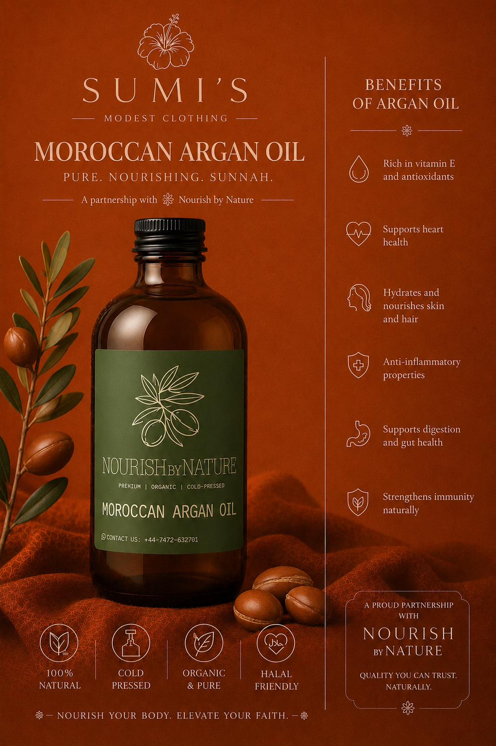 100% Pure Moroccan Argan Oil 50ml